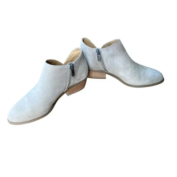 Lucky Brand womens Fenley Suede Ankle Booties Size 7M tan taupe - Picture 6 of 6